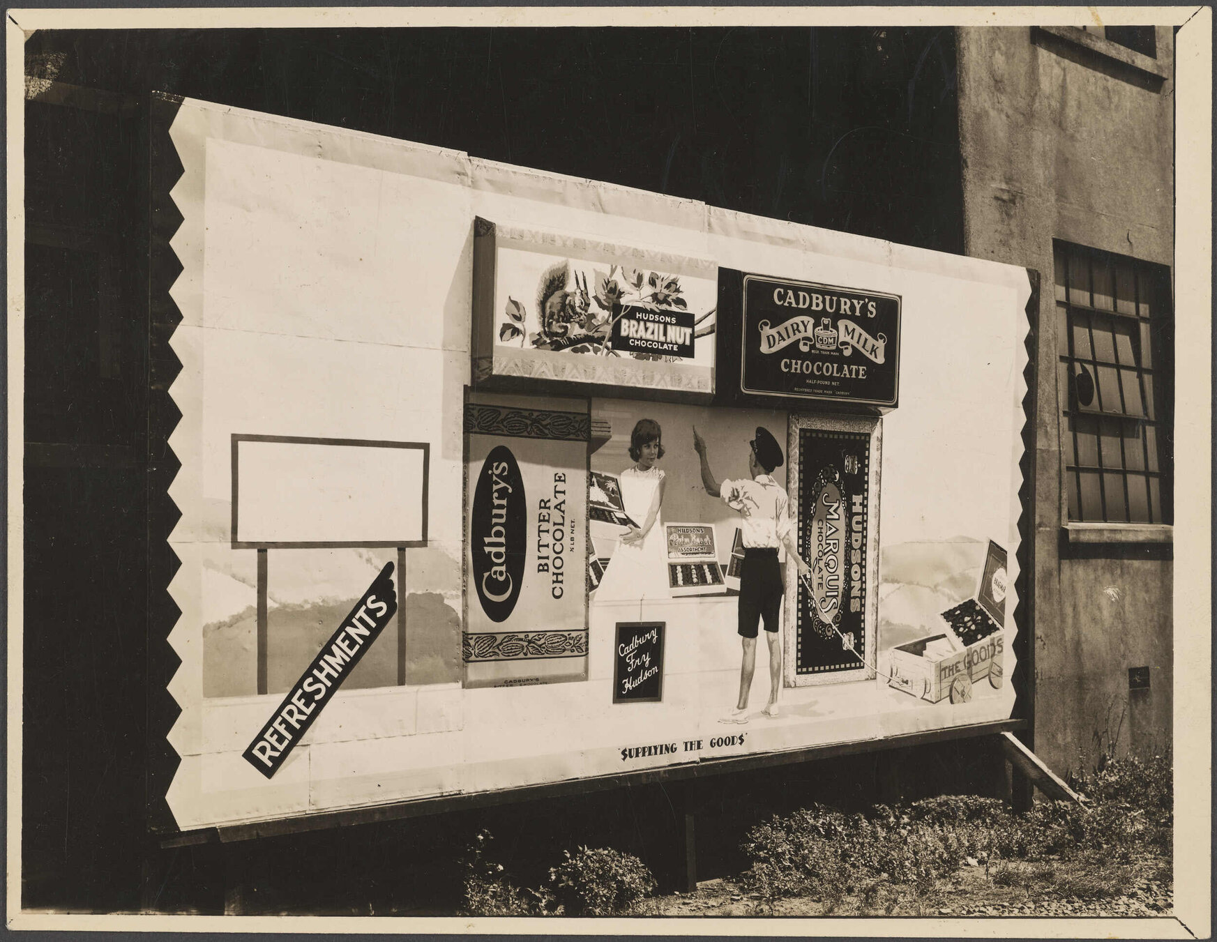 'Supplying the Goods' billboard advertising Hudsons and Cadbury products