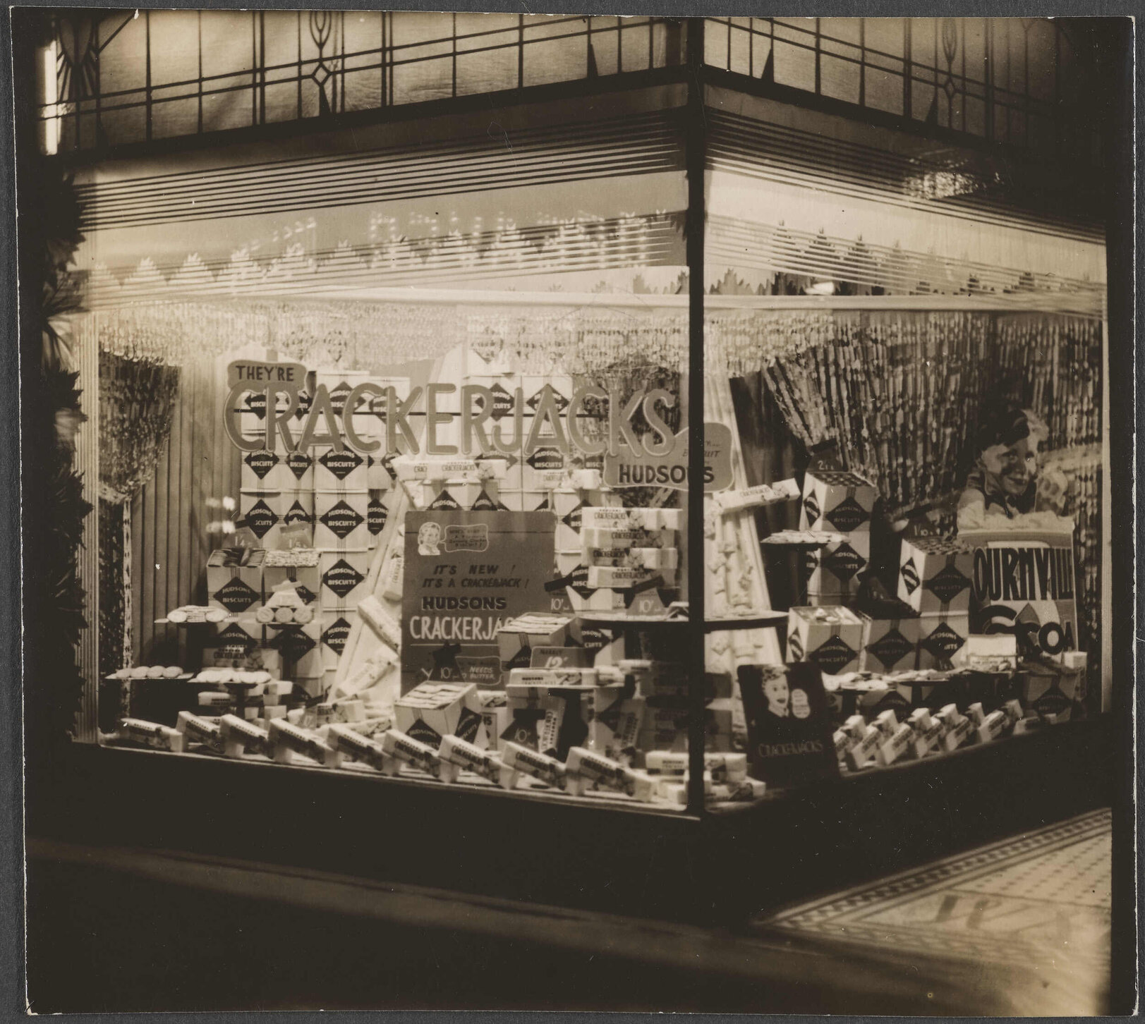 Hudsons Crackerjacks window display at Wardells