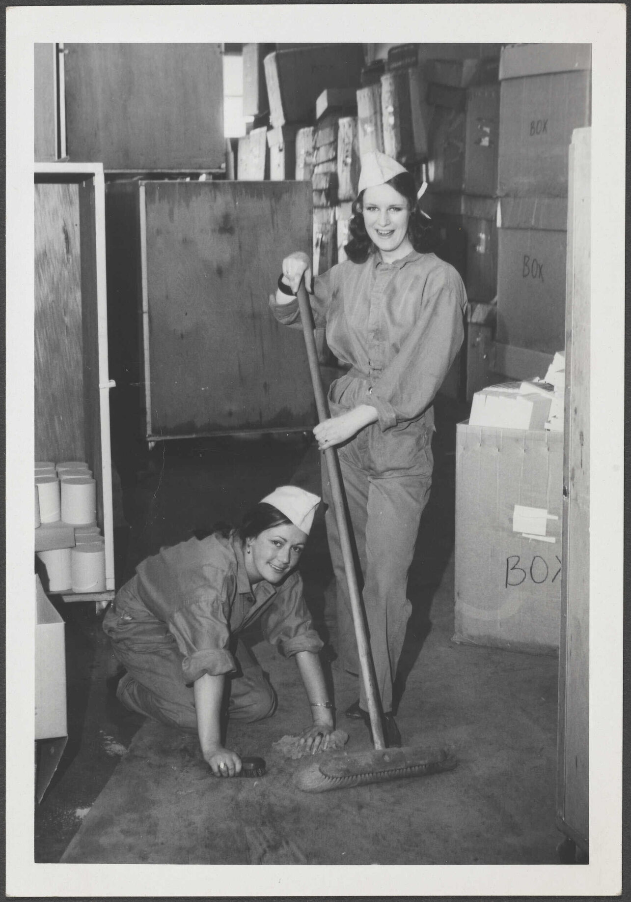 Lyn Sutherland and friend in Boxroom