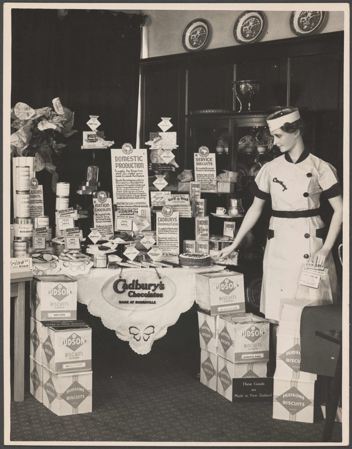 Display of Cadbury and Hudsons products