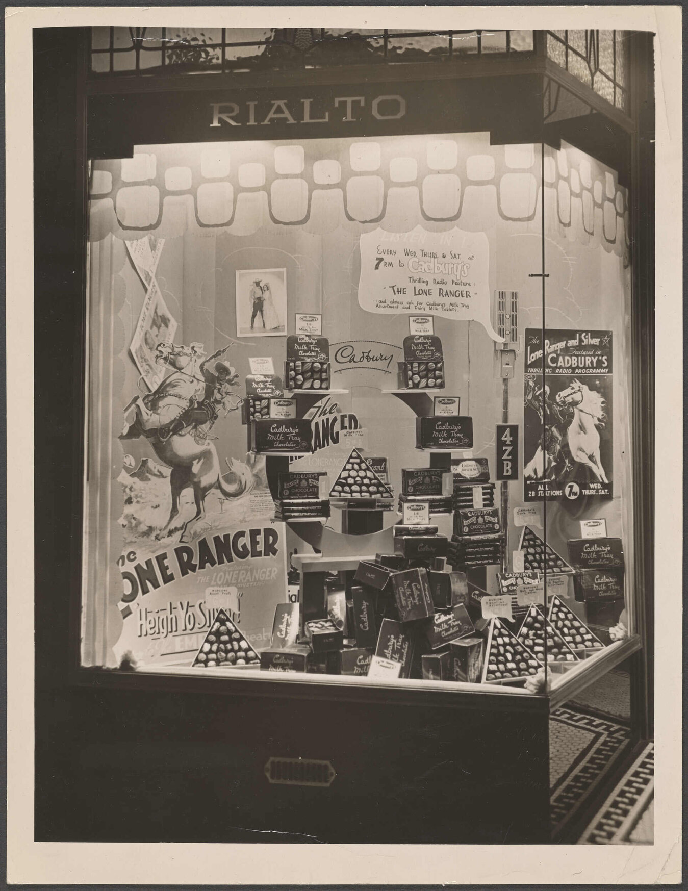 Cadbury's and 'The Lone Ranger' window display, Rialto Tea Rooms