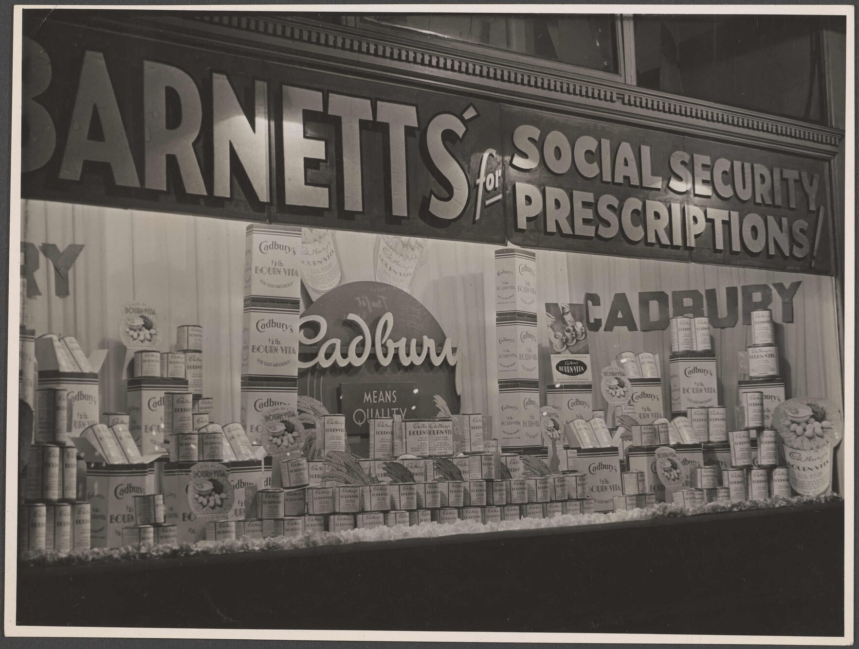 Cadbury's Bourn-Vita window display at Barnett &amp; Co., Christchurch