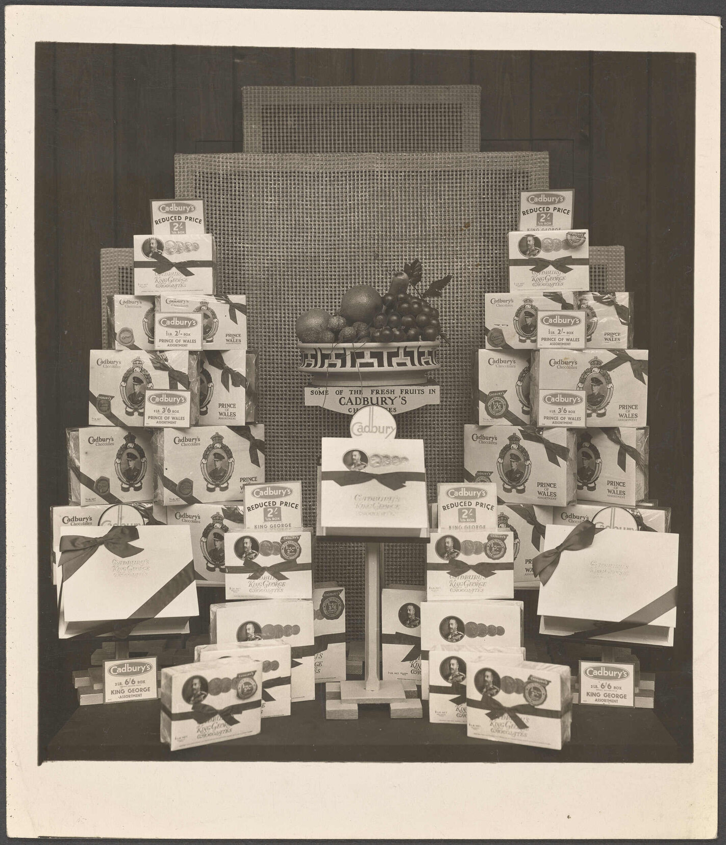 Display for Cadbury's King George Chocolates and Prince of Wales Assortment