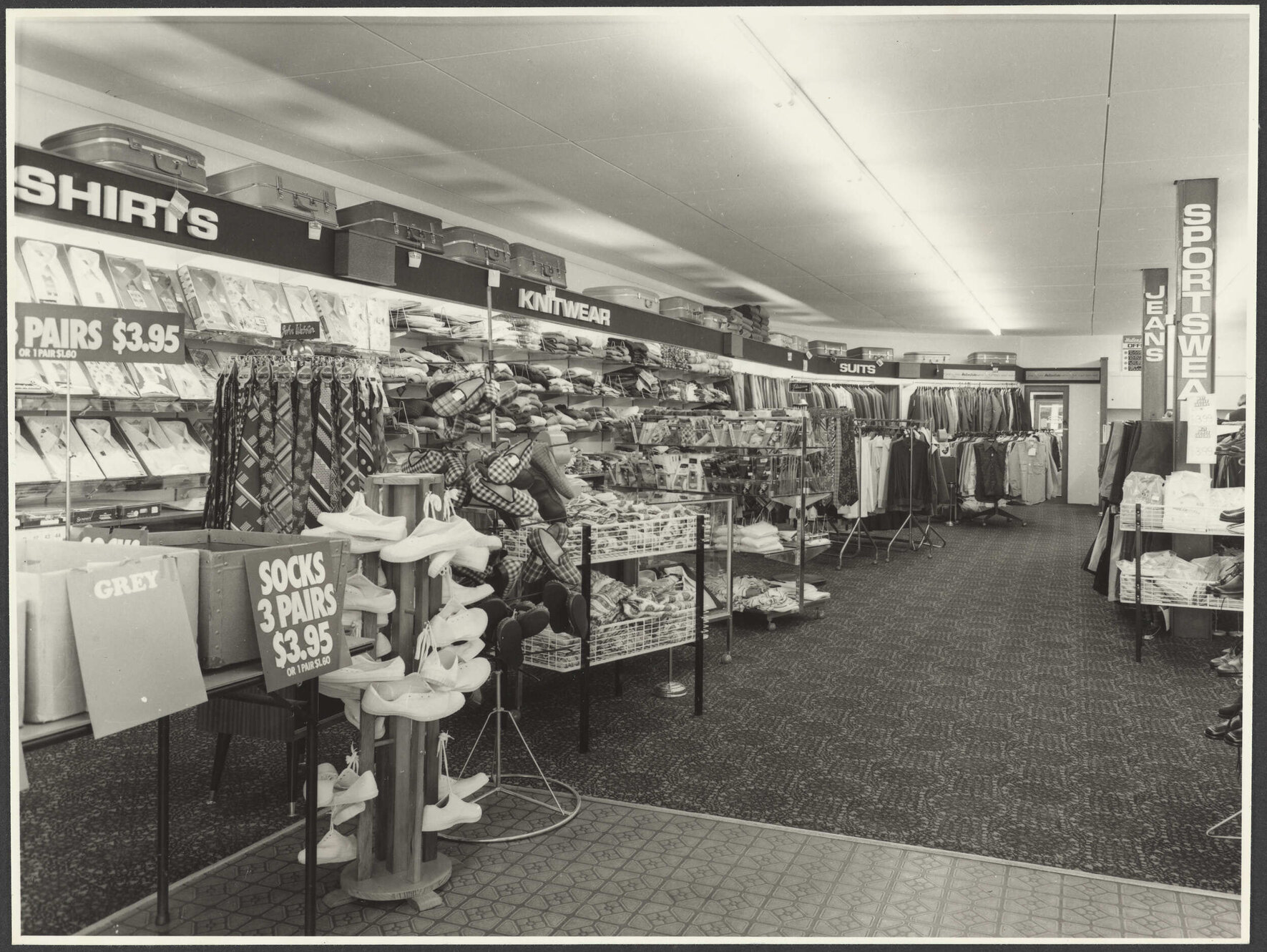 Hallensteins store interior, Mosgiel