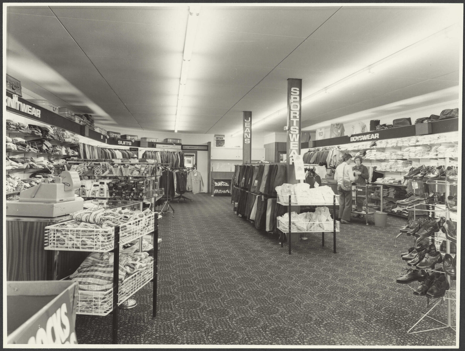 Hallensteins store interior, Mosgiel