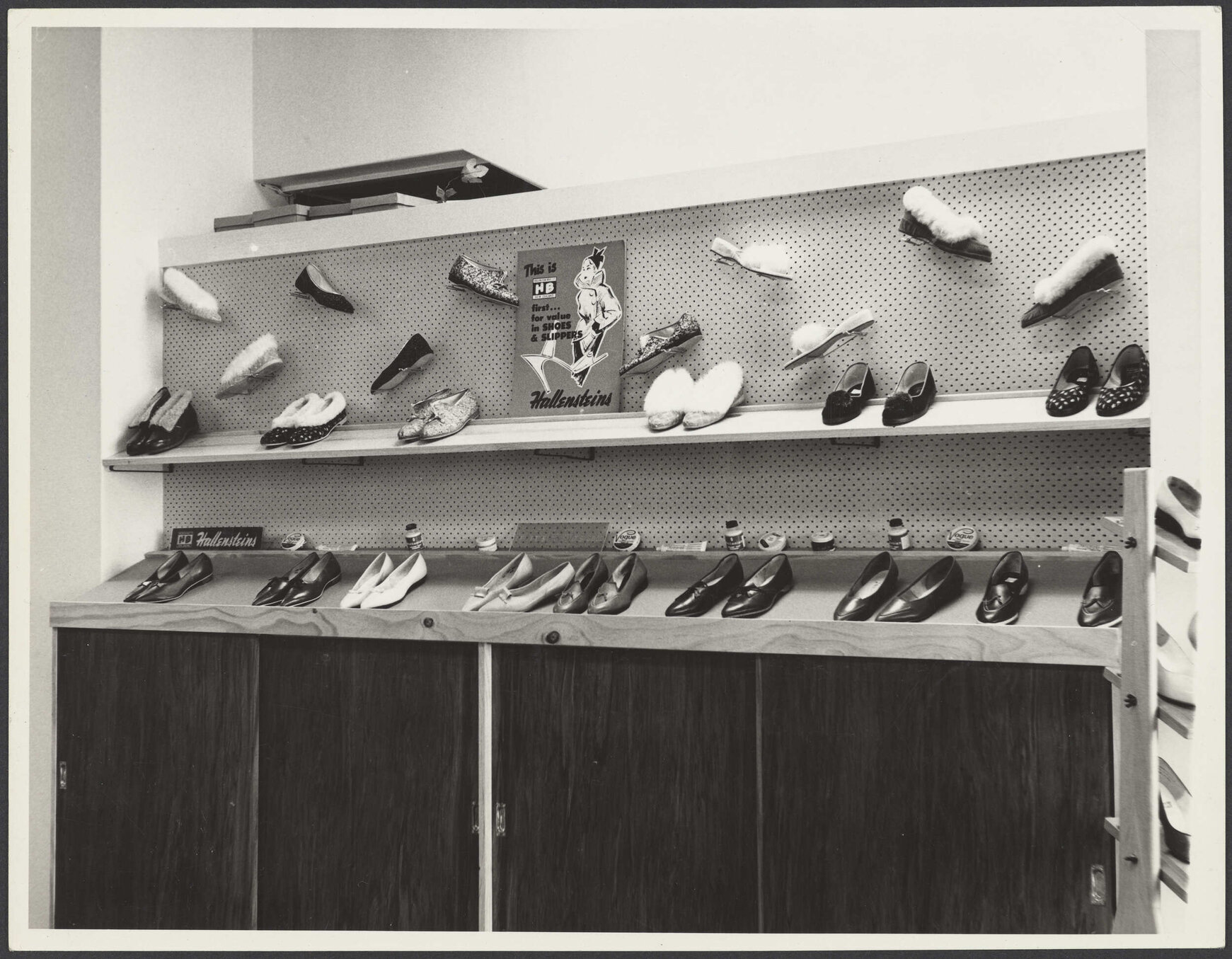 Display of shoes at Hallensteins, Hāwera