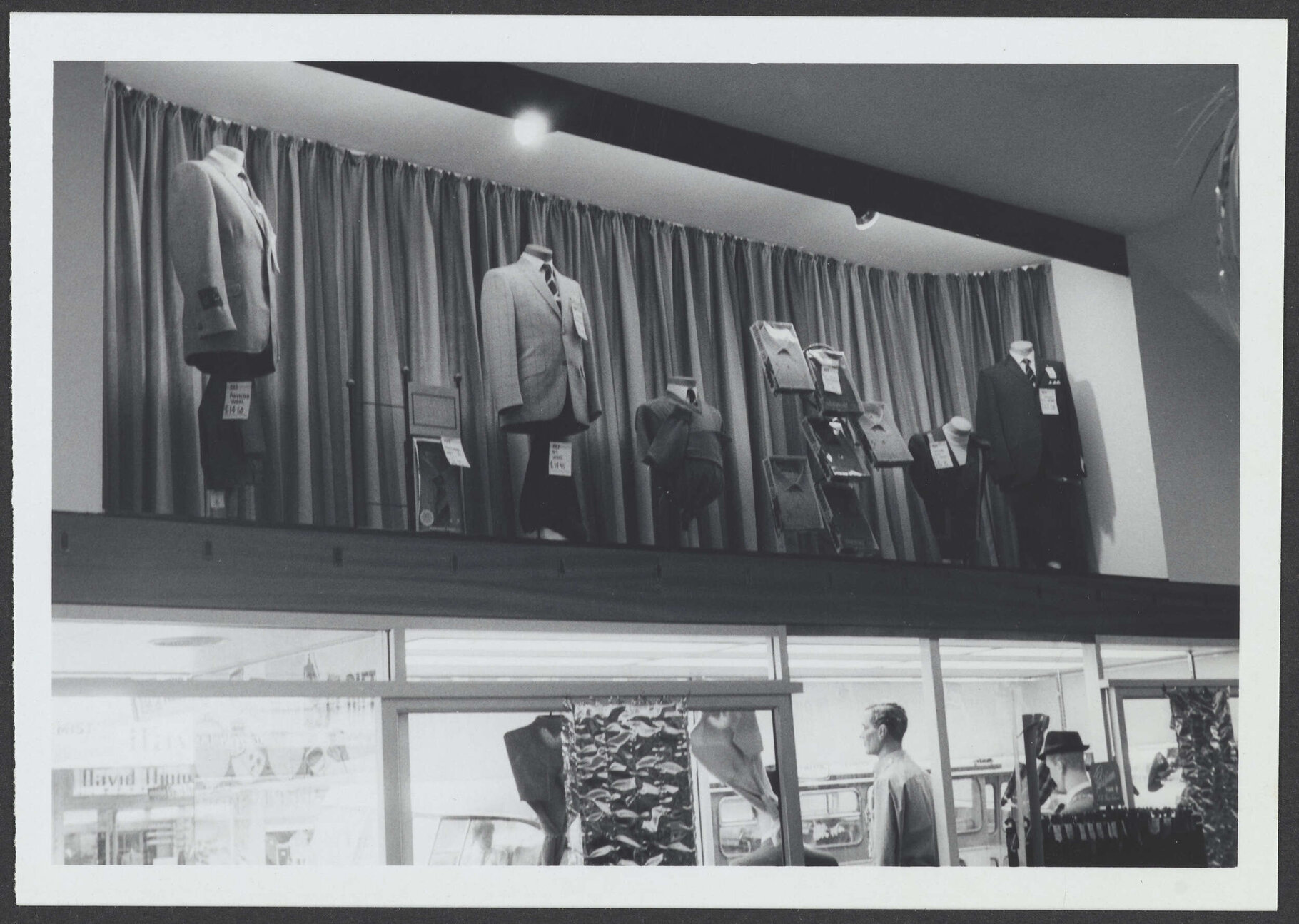 Display at Hallensteins branch premises, Hamilton