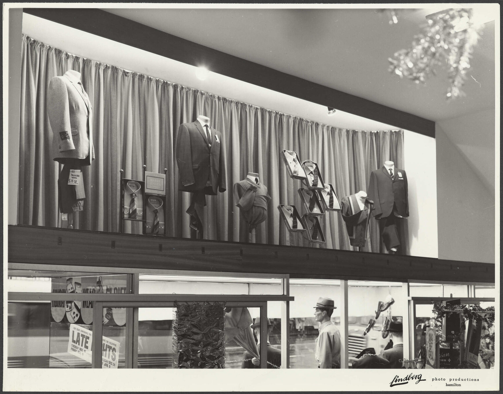 Display at Hallensteins branch premises, Hamilton