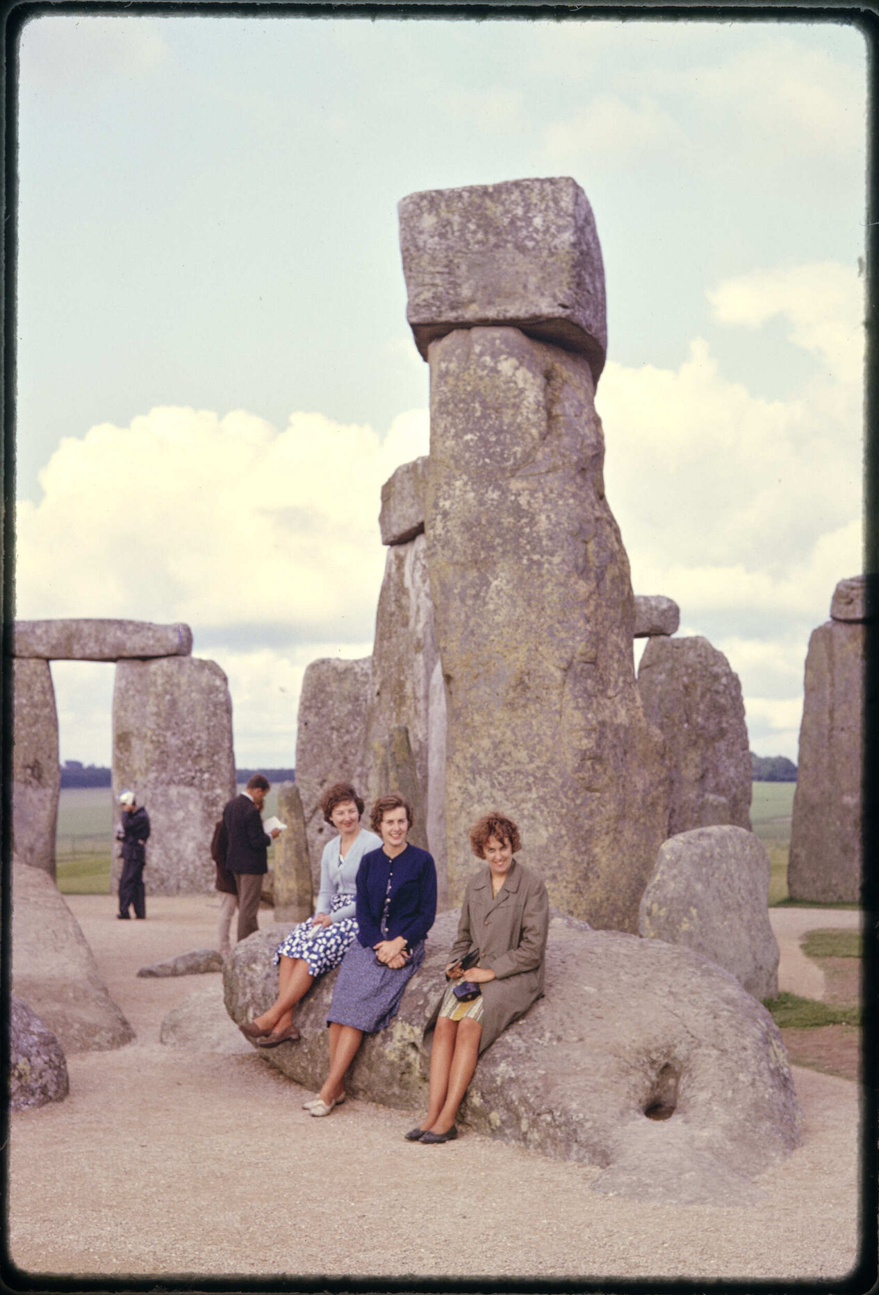 Julie Caldwell, Elizabeth Walsh, and Margaret Henshall at Stonehenge