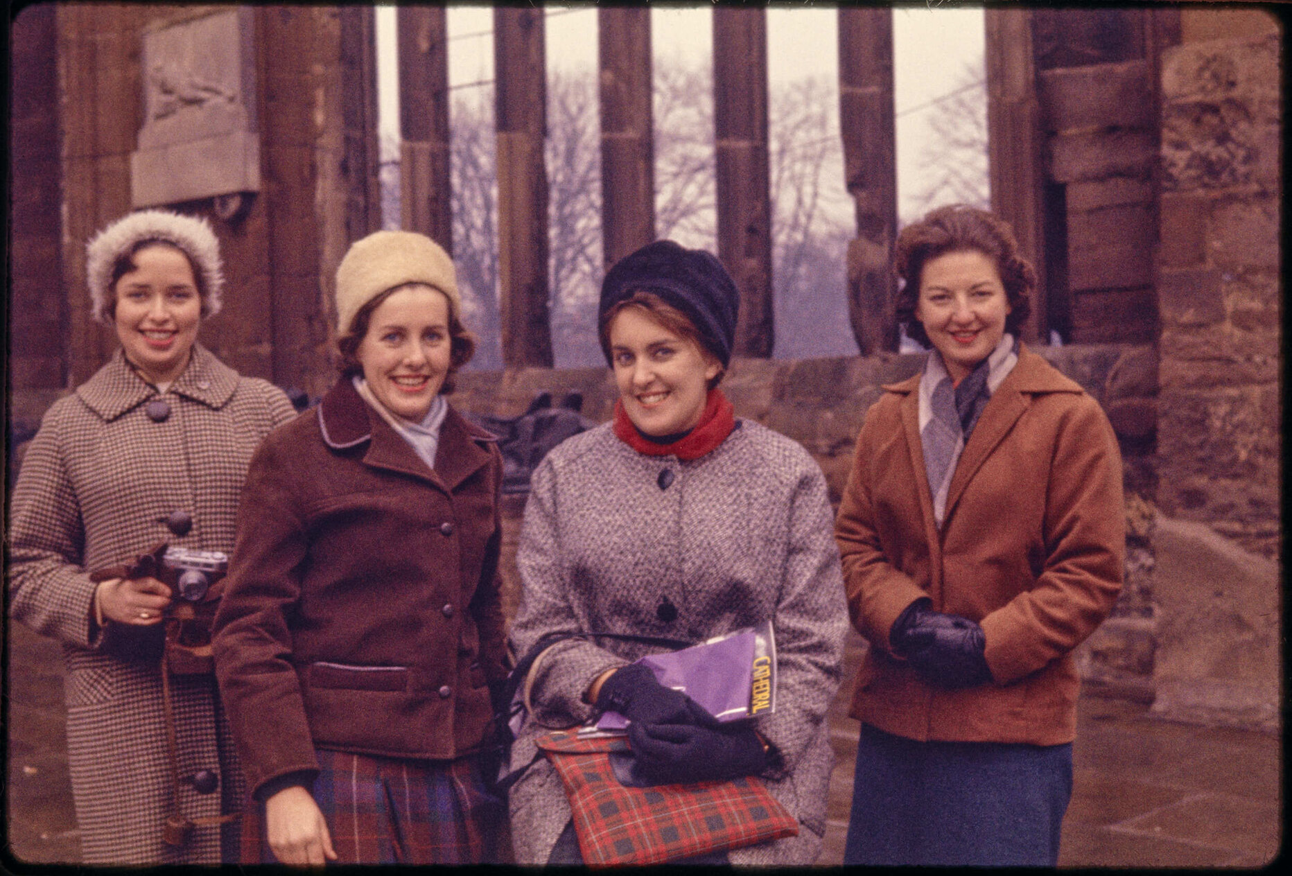Margaret Henshall, Elizabeth Walsh, Julie Caldwell, and Jenny at Coventry Cathedral