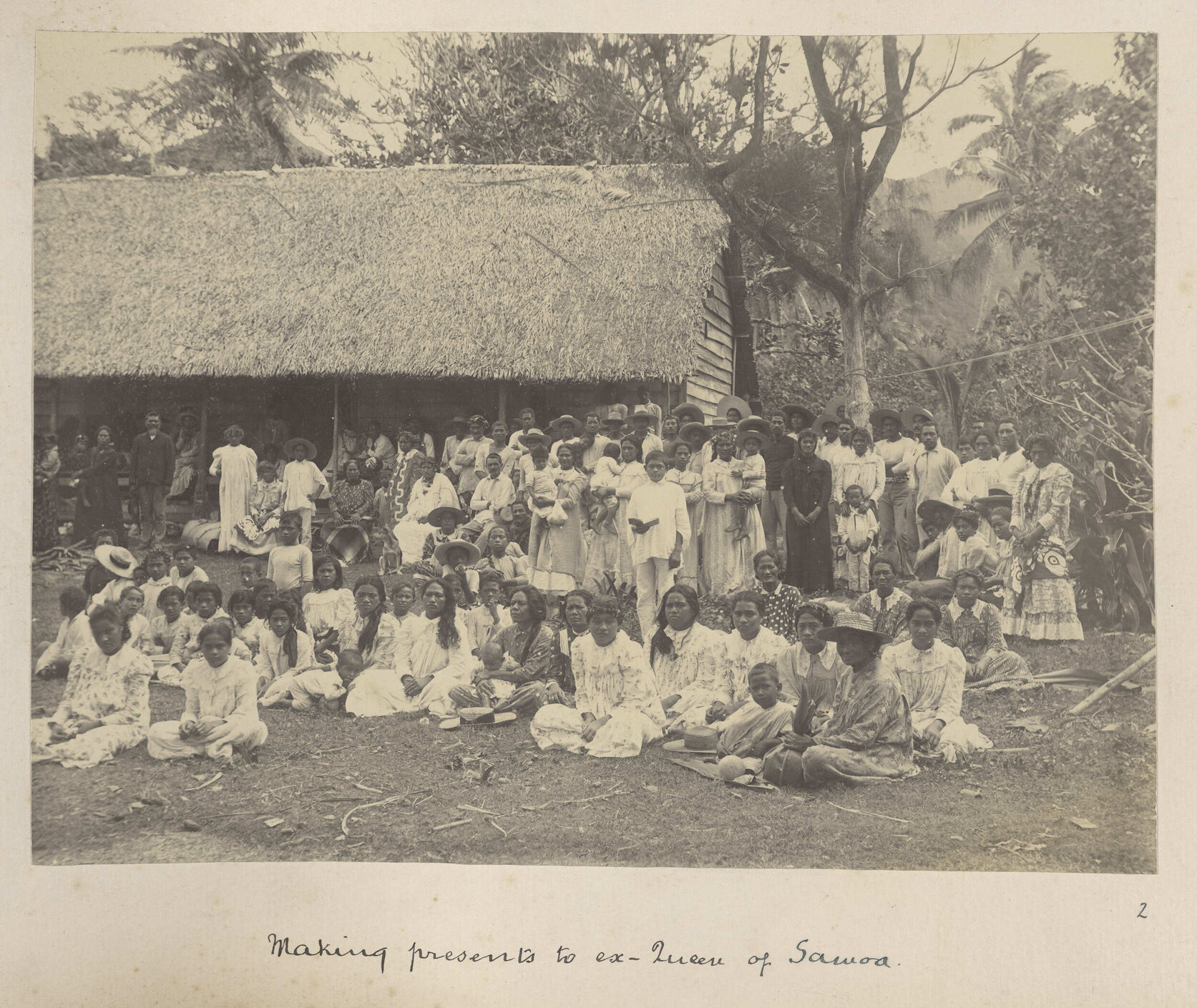 Making presents to ex-Queen of Samoa