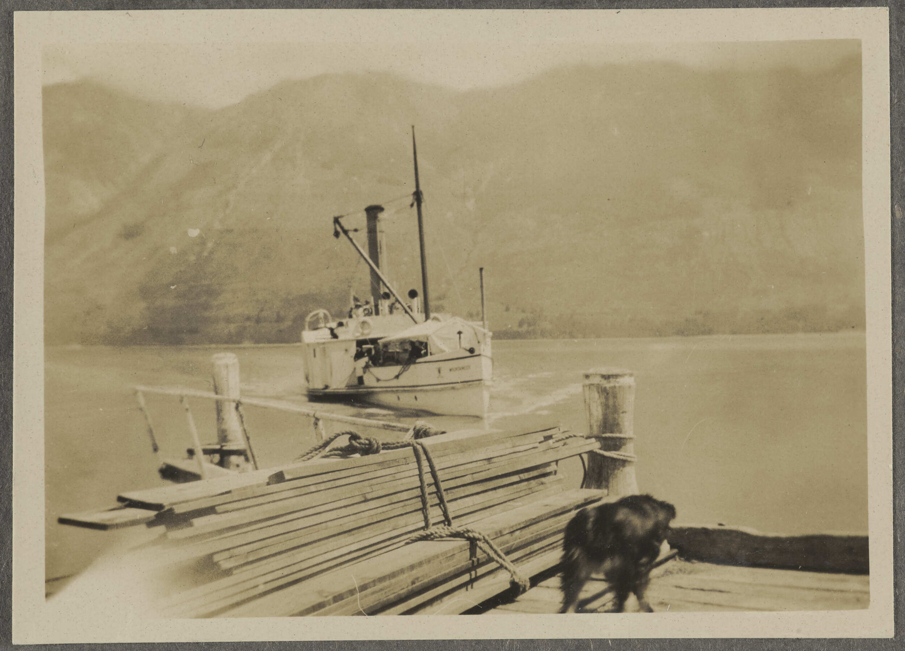 Ship heading into wharf