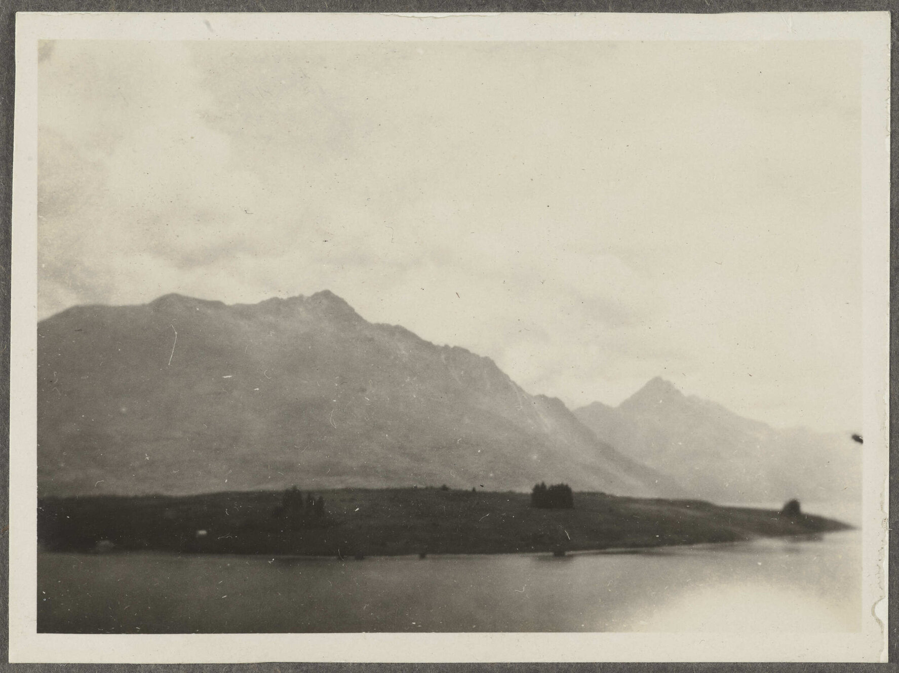 Mountains with lake in foreground