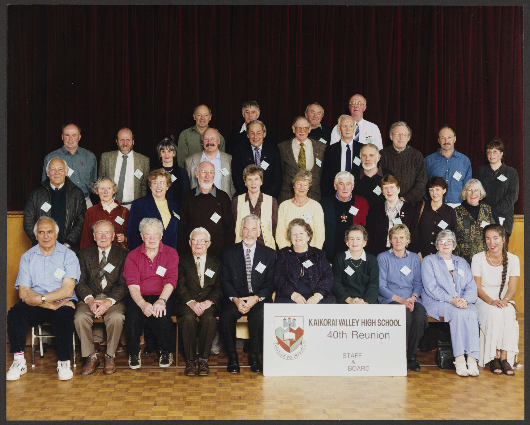 Staff and board group, Kaikorai Valley High School 40th Reunion