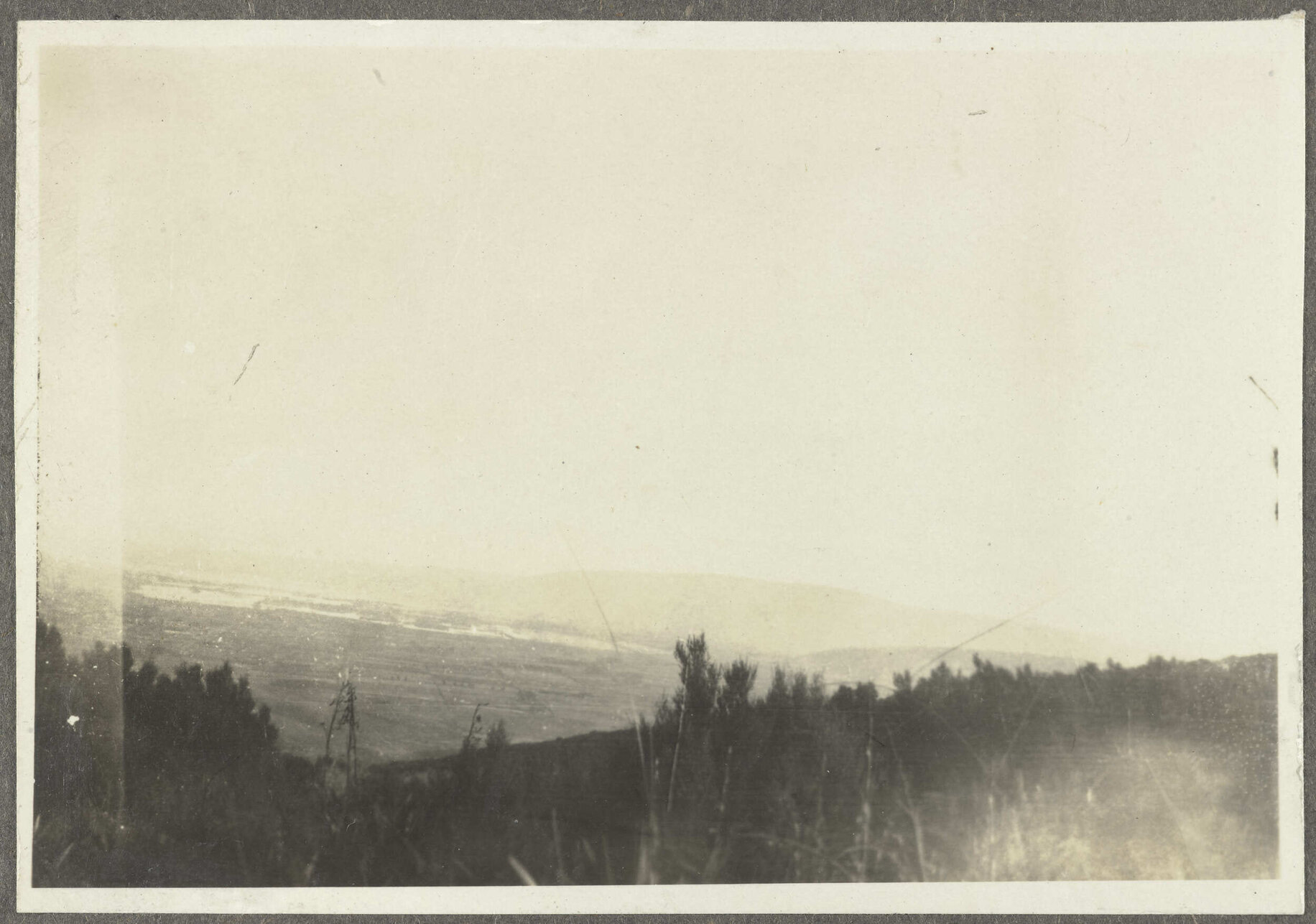Grassy hills overlooking plain