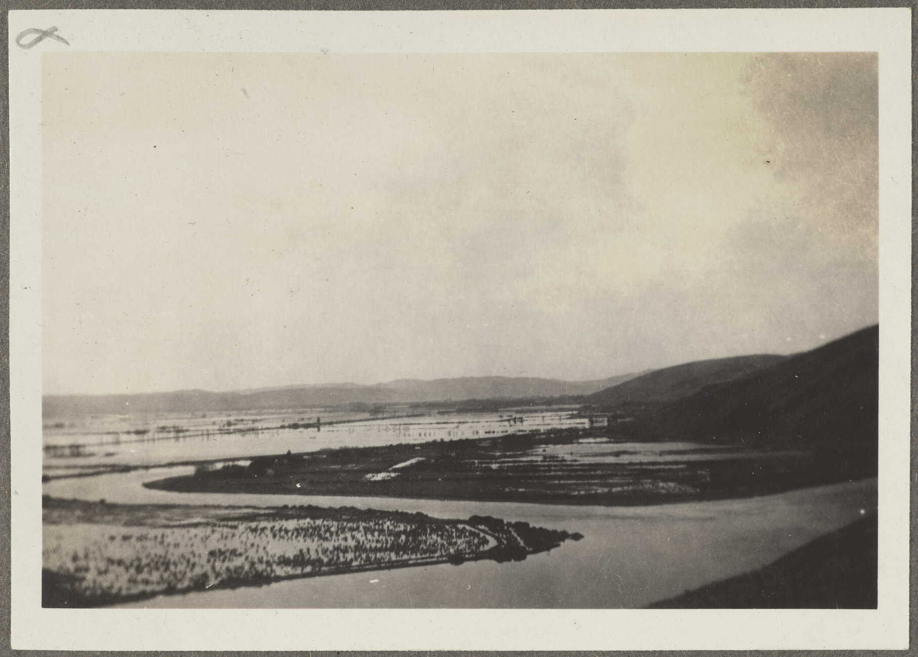 'Taieri in flood from above Henley'