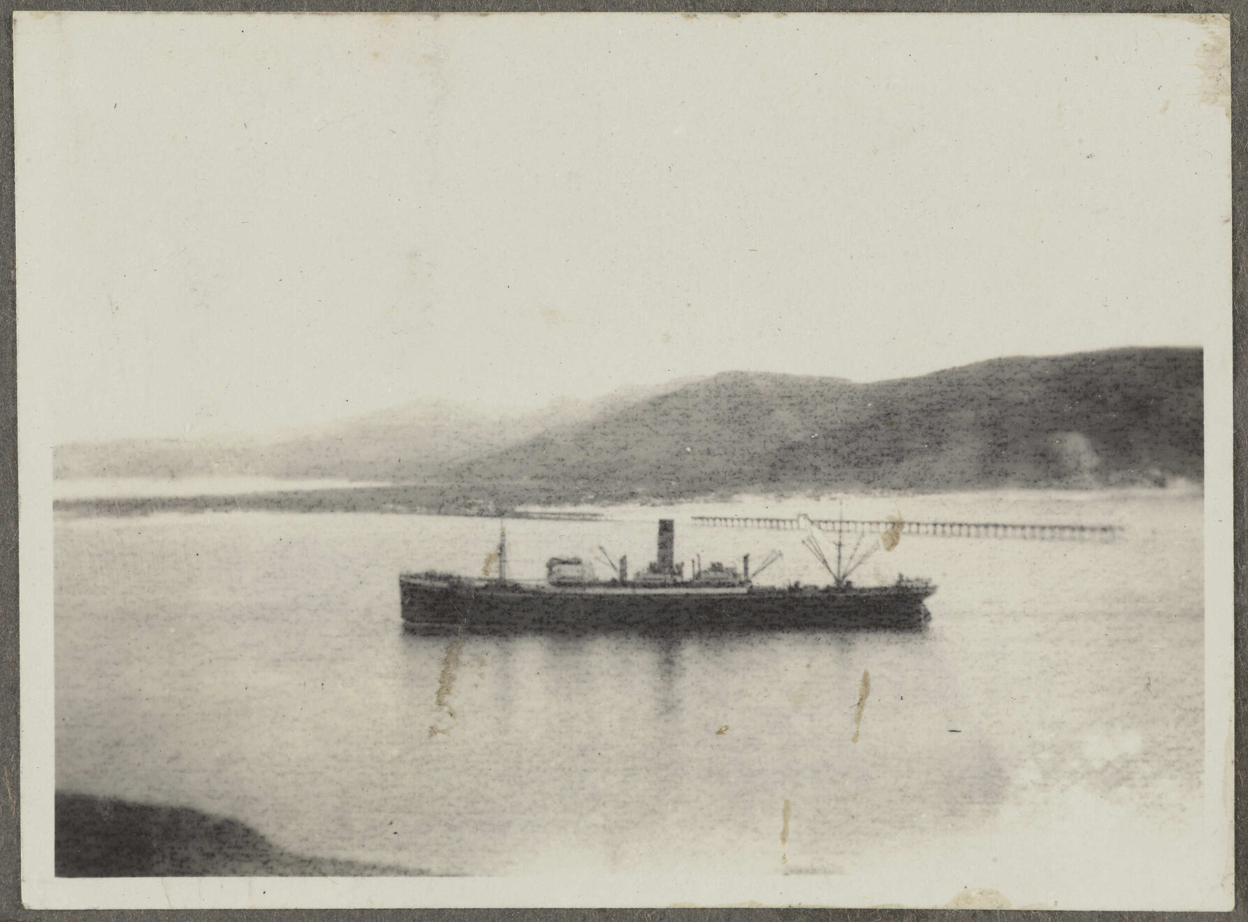 Unidentified ship on body of water
