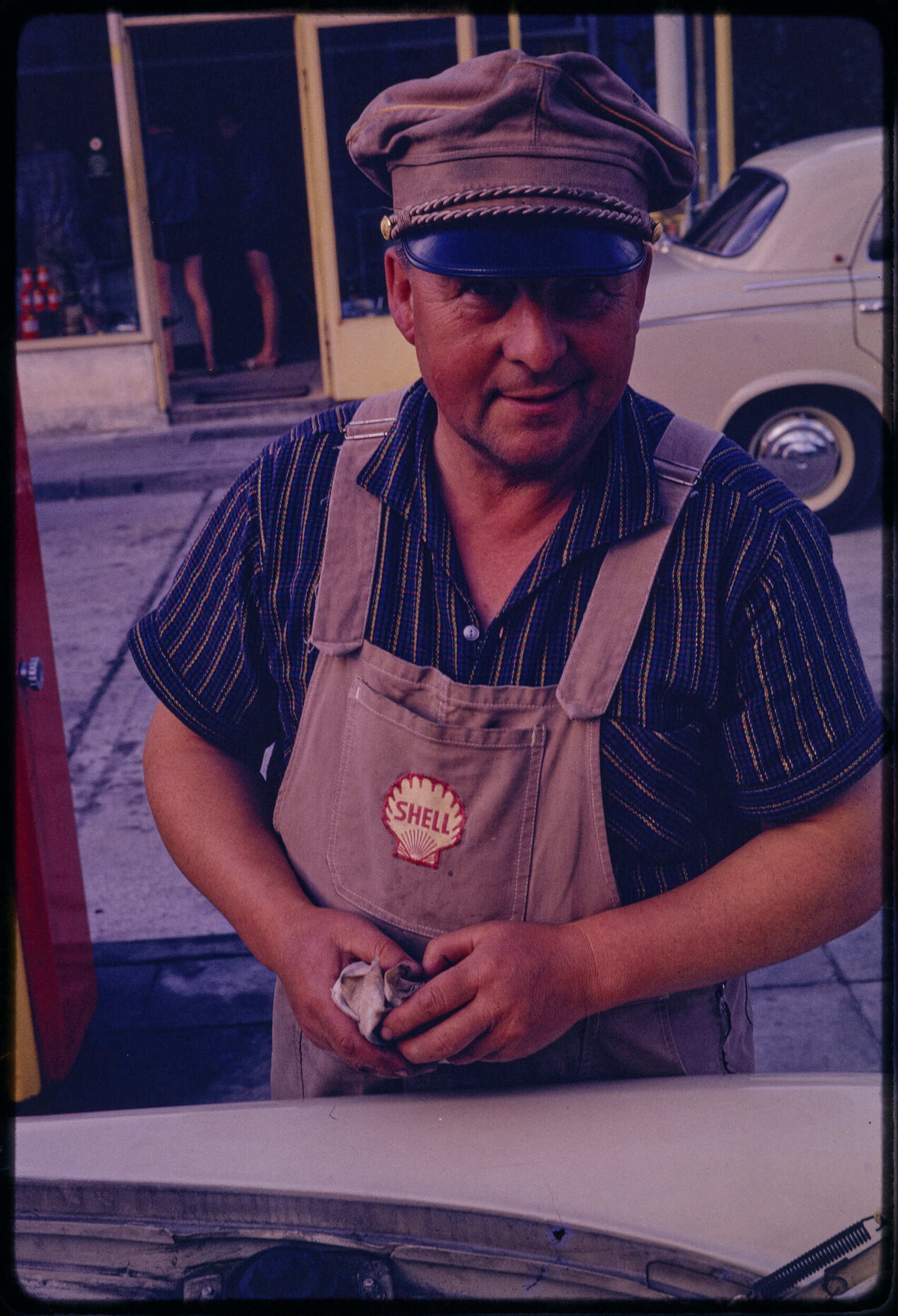Attendant at Shell service station in Germany