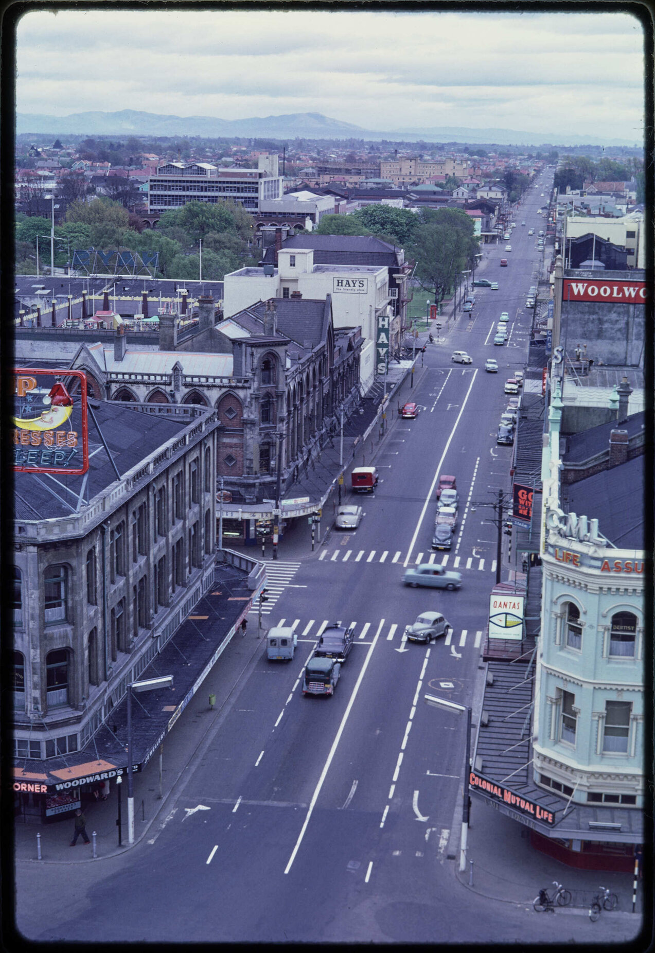 View north along Colombo Street from Christchurch Cathedral tower