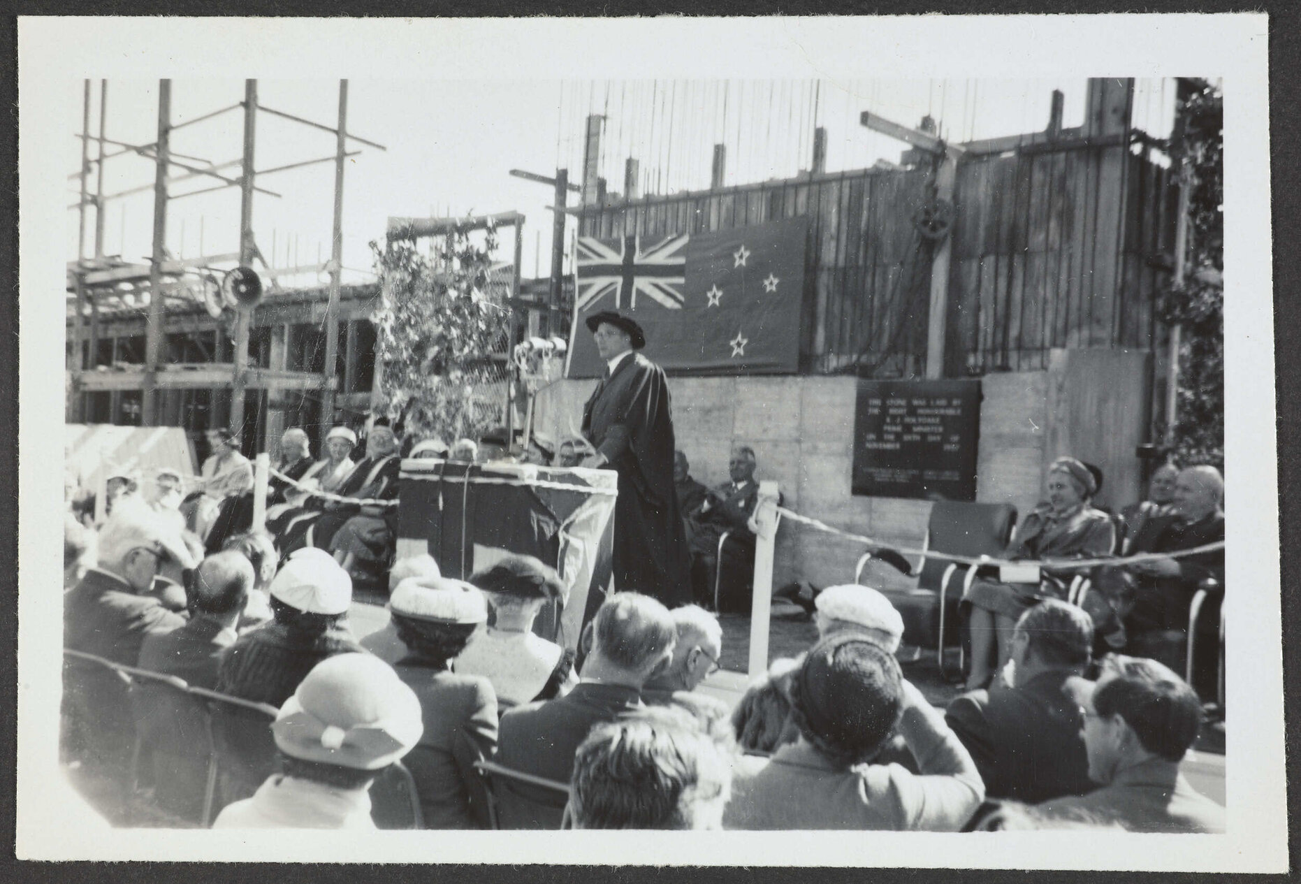 Professor John Walsh at the foundation stone ceremony for the Otago Dental School