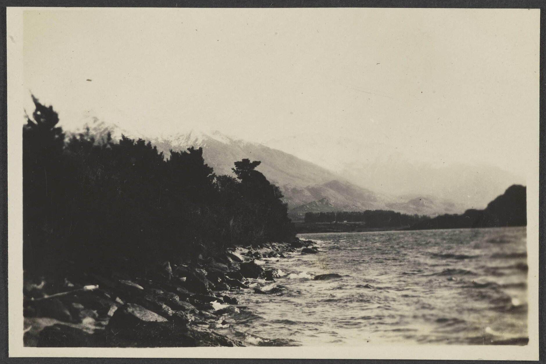 Along the coast of the lake