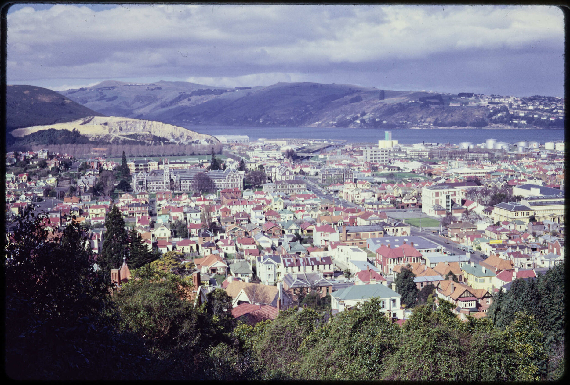 View over North Dunedin towards the harbour and peninsula