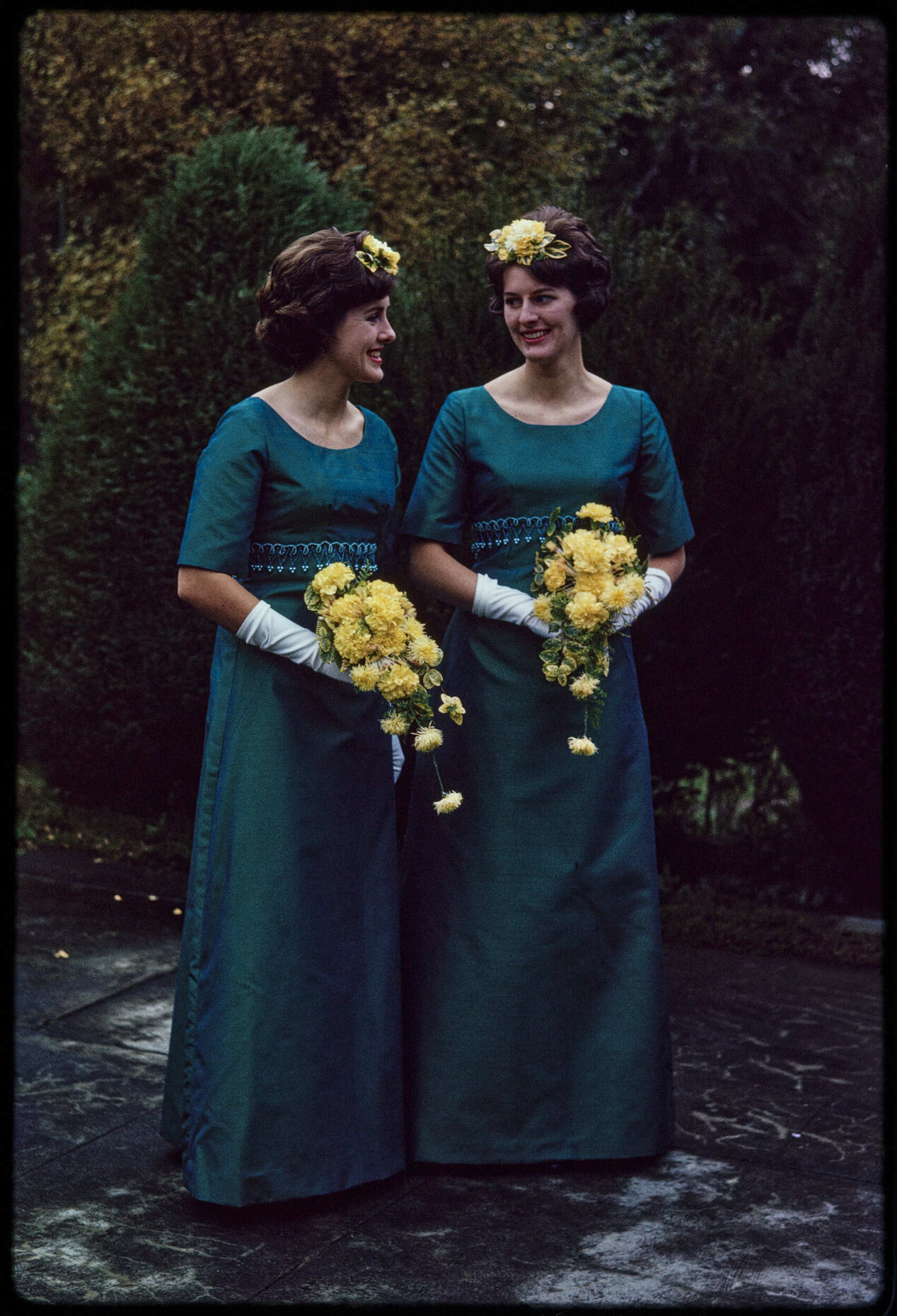 Elizabeth and Patricia Walsh, bridesmaids for the wedding of Jennifer Walsh and Barry Scott