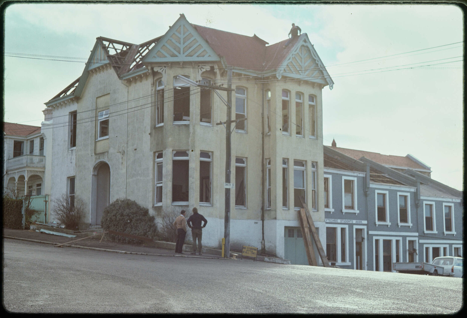 Demolition site, corner of Tennyson and Smith streets