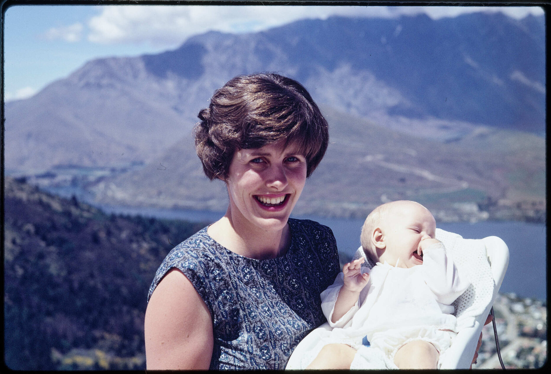 Elizabeth Hanan with baby Alison at Queenstown