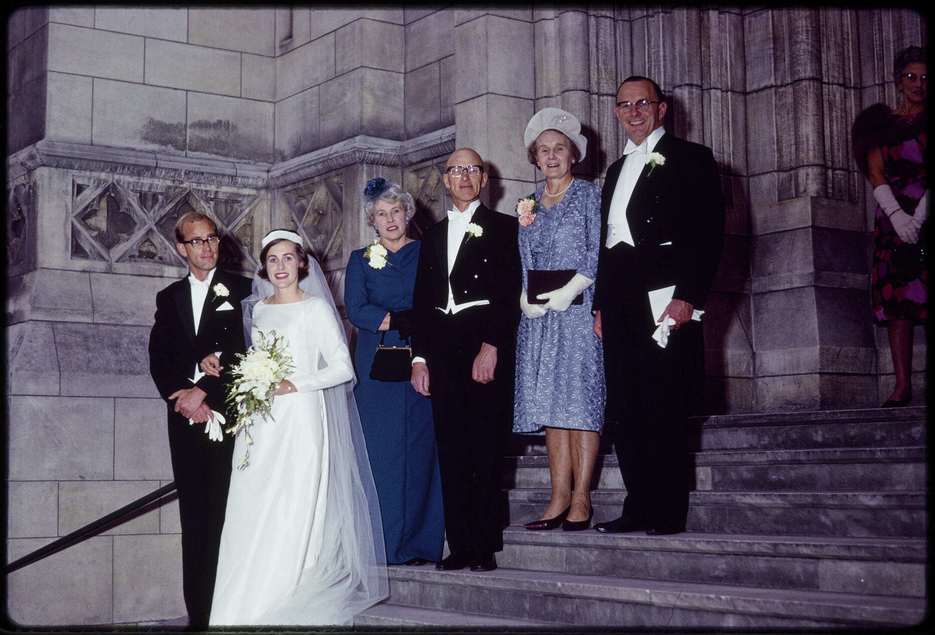 Elizabeth and Murray Hanan on their wedding day, with their parents