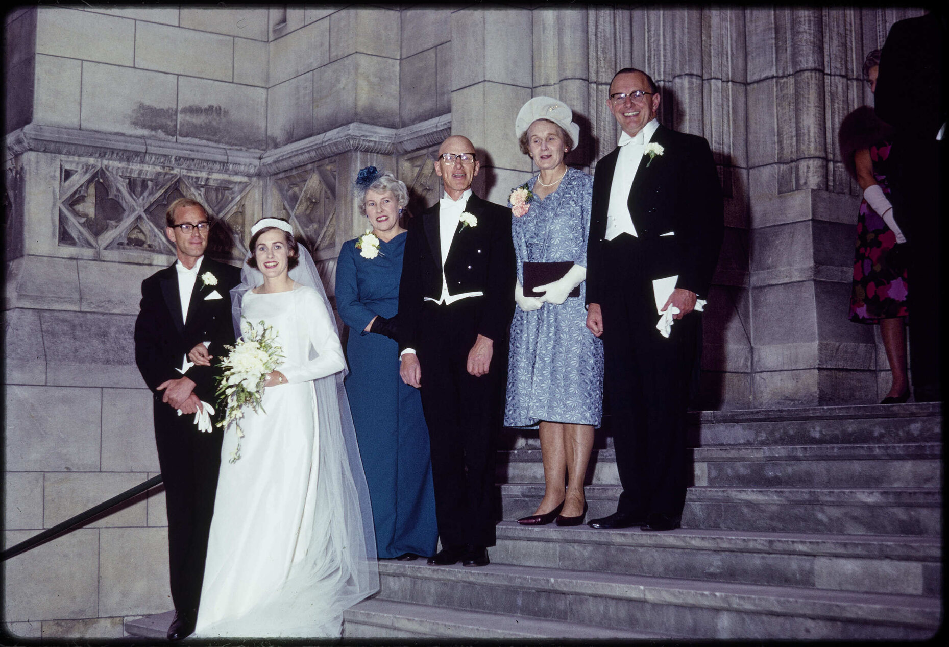 Elizabeth and Murray Hanan on their wedding day, with their parents