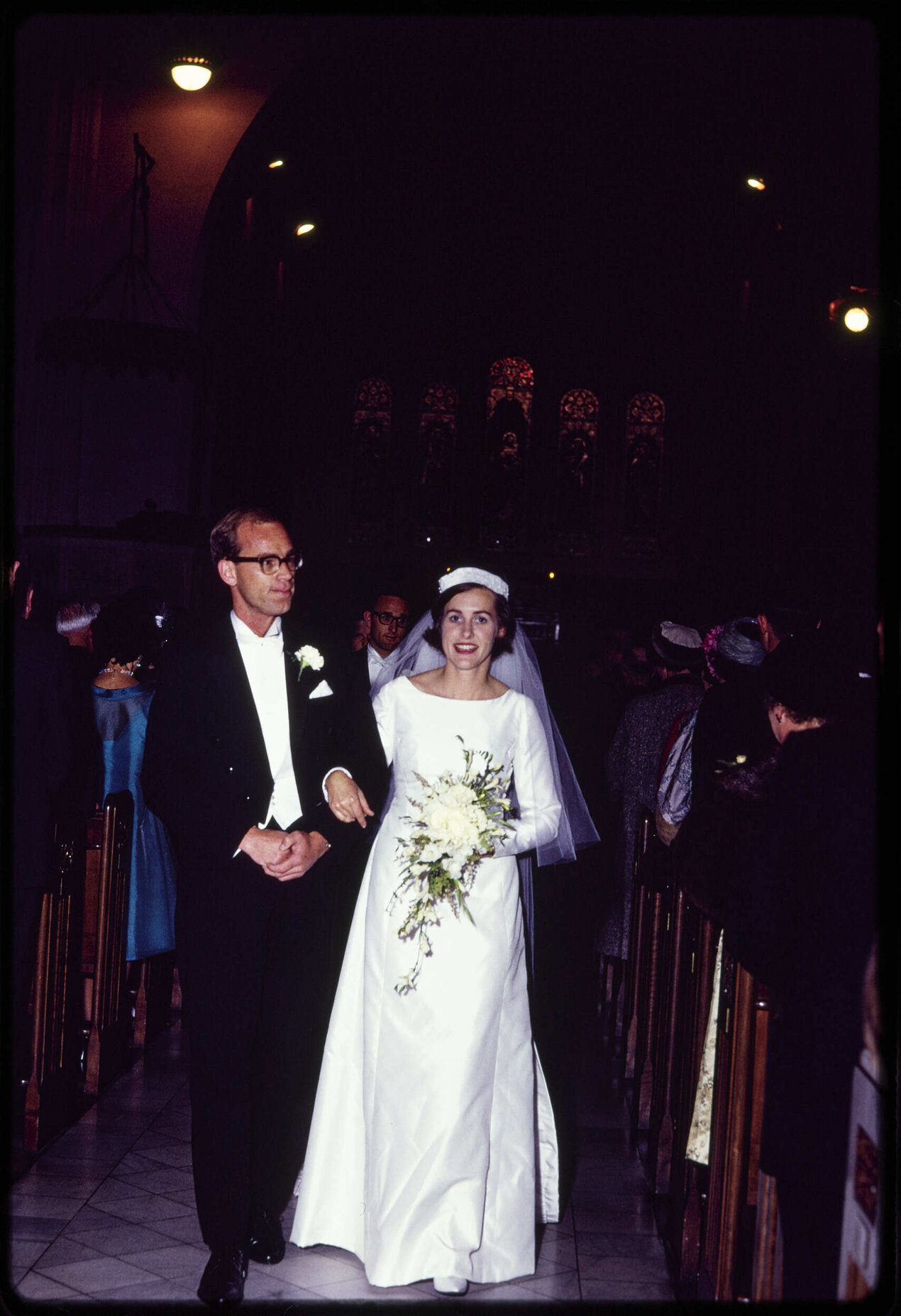 Elizabeth and Murray Hanan on their wedding day, leaving St Paul's Cathedral