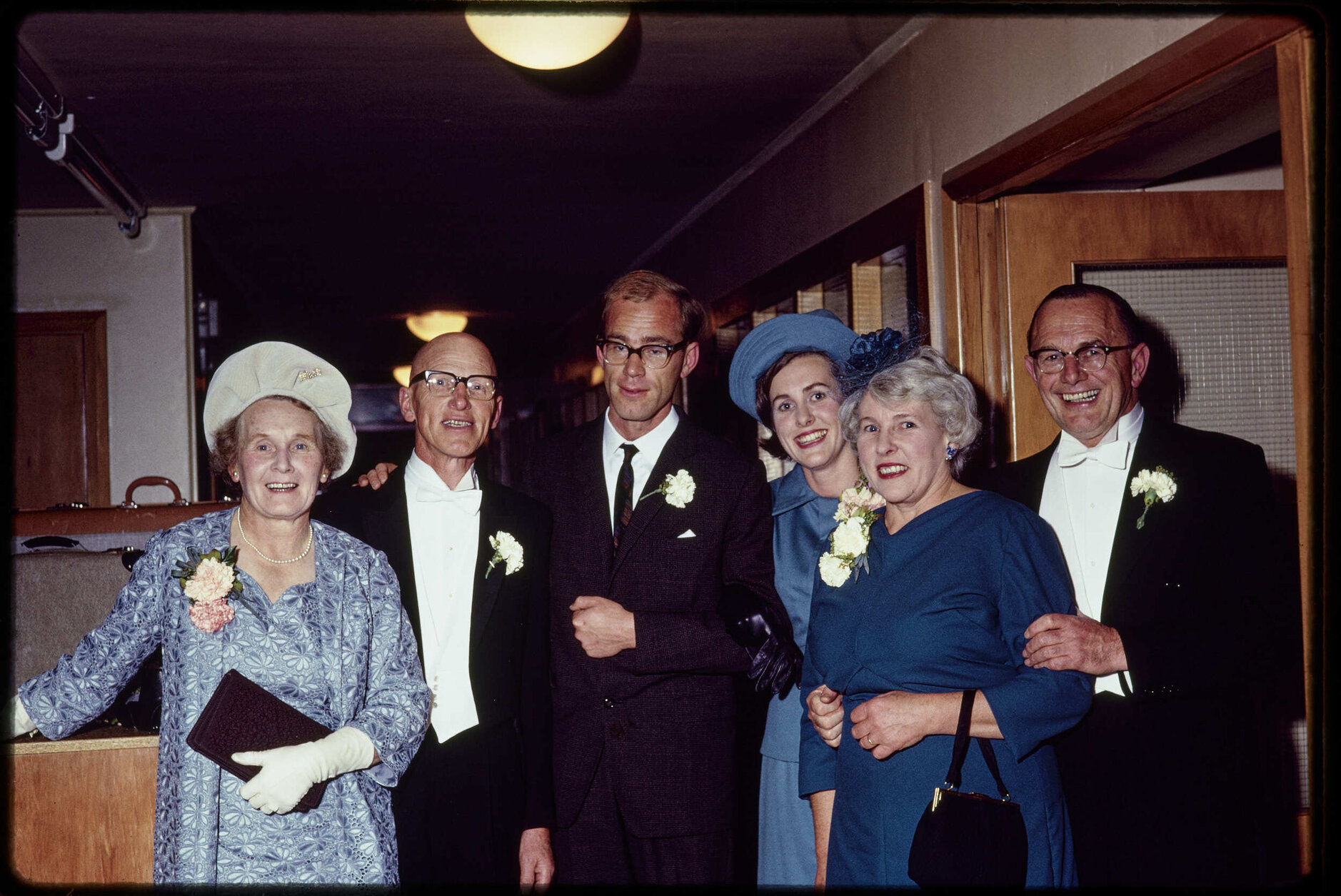 Elizabeth and Murray Hanan after their wedding, with their parents
