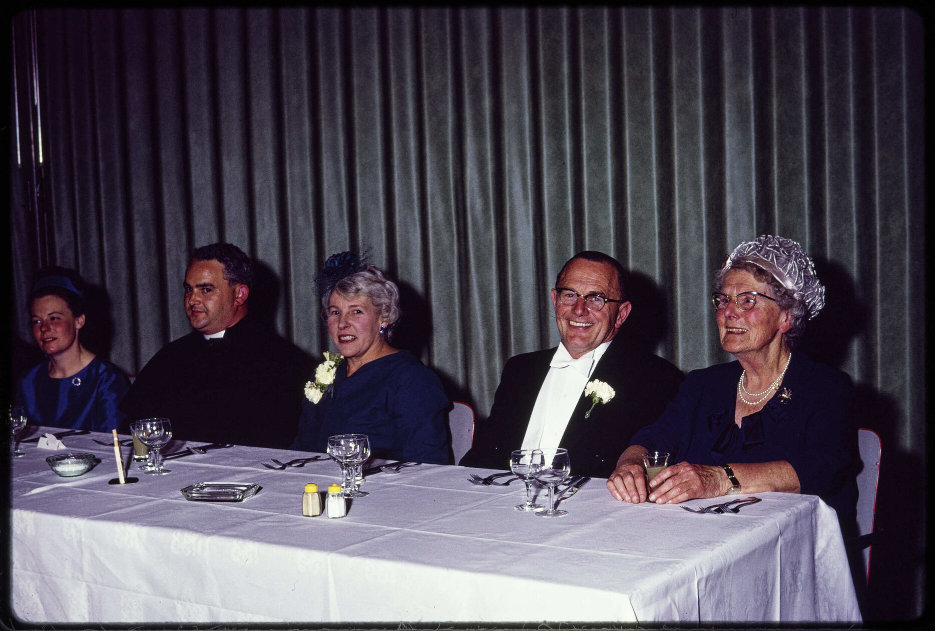 Table at the wedding reception of Elizabeth and Murray Hanan