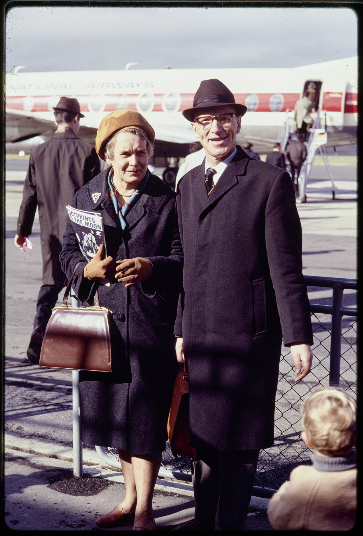 Elsie and Clarke Hanan at the airport