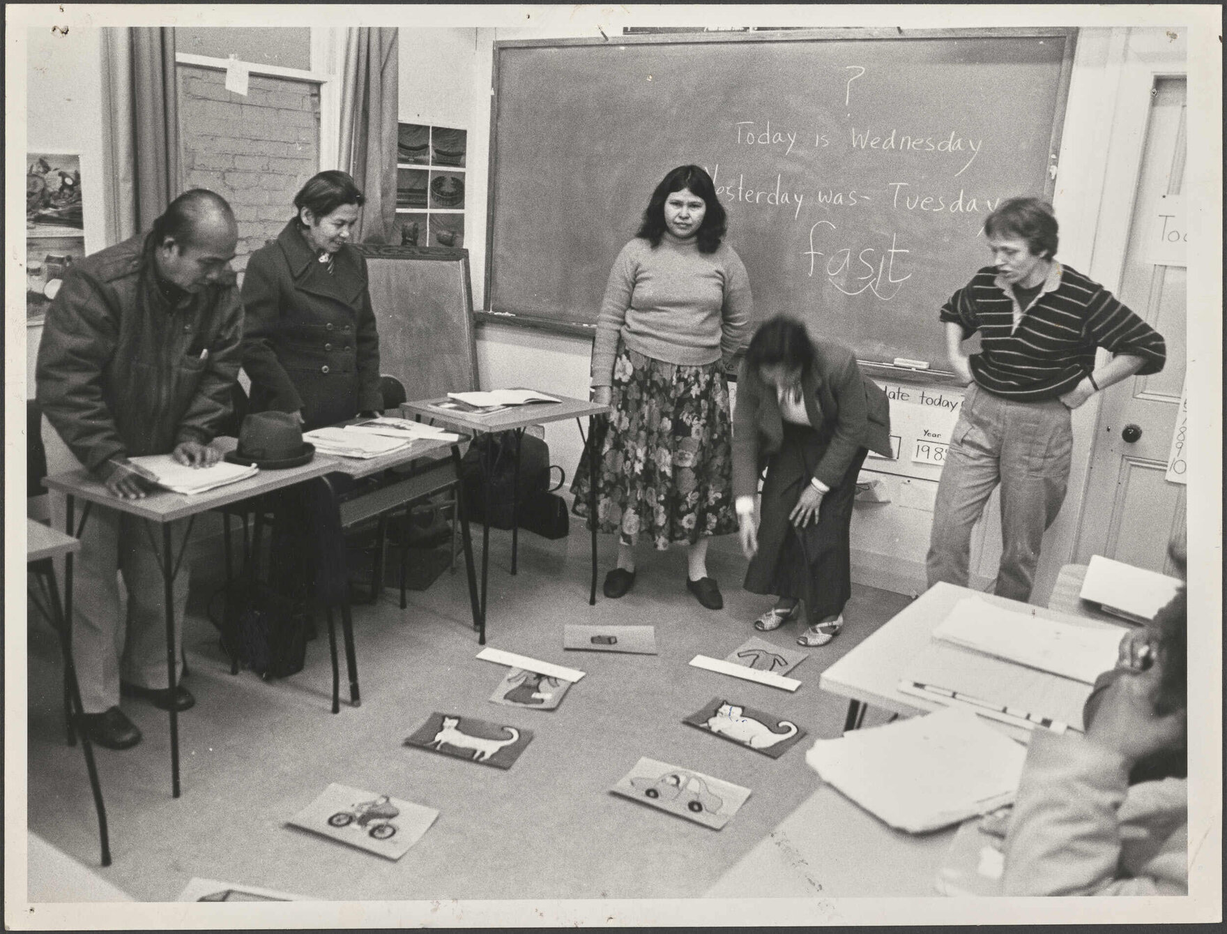 Beginners ESOL class of Cambodian adults with teacher Pam Hunt, Otago Polytechnic Adult Learning Centre