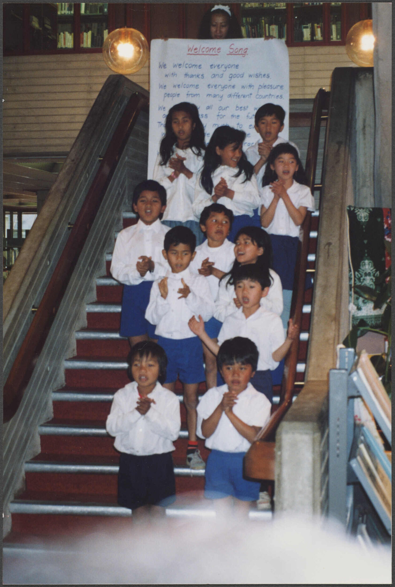 Cambodian children singing at opening of Khmer Collection, Dunedin Public Library