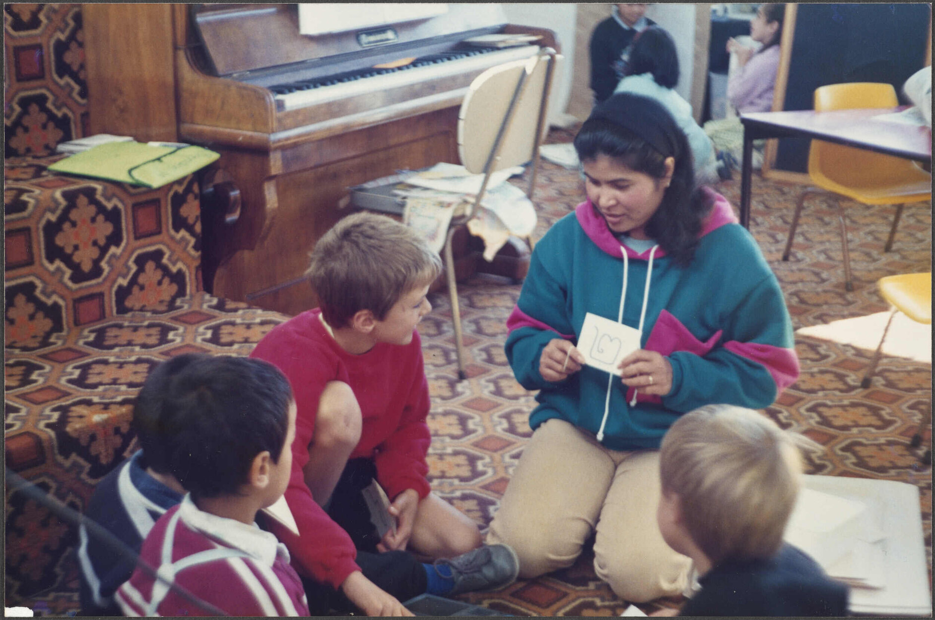 Teaching Khmer numbers to children at Arthur Street School