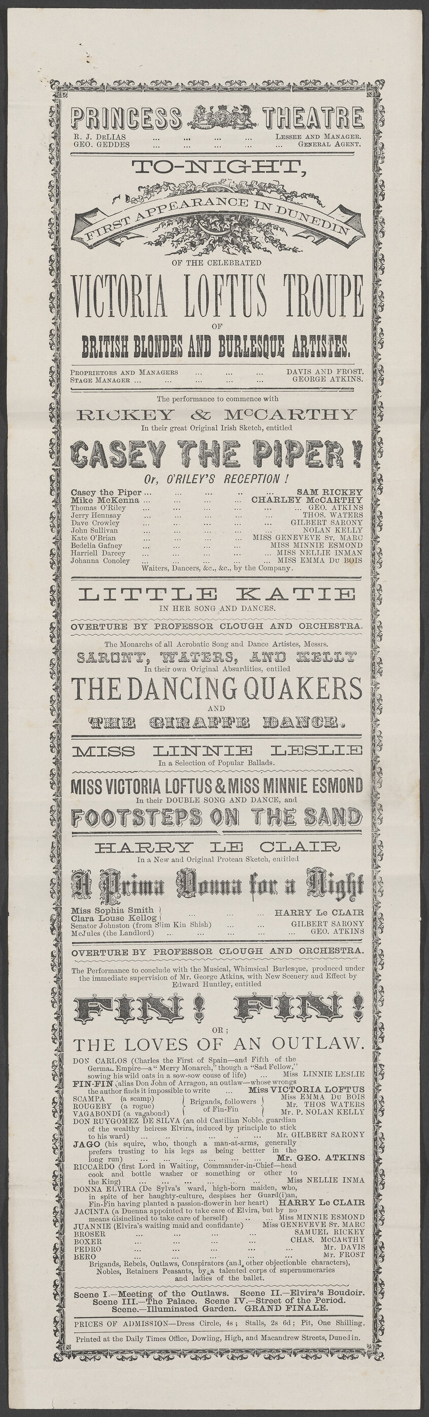 "Casey The Piper! Or, O'Riley's Reception!"