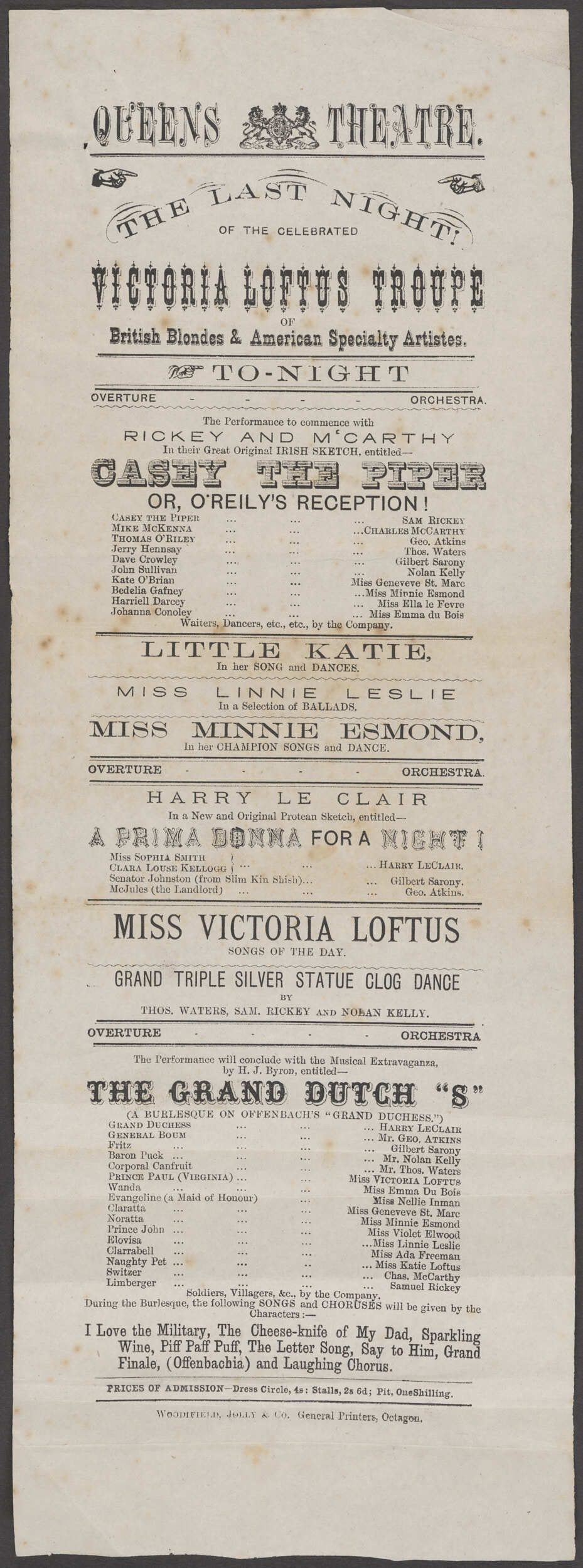 "Casey The Piper Or, O'Reily's Reception!"