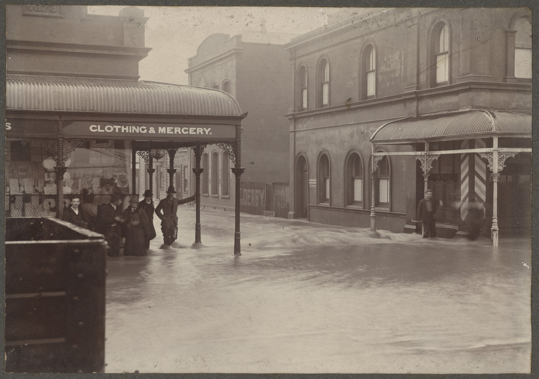 Flooded shopping area, Greymouth