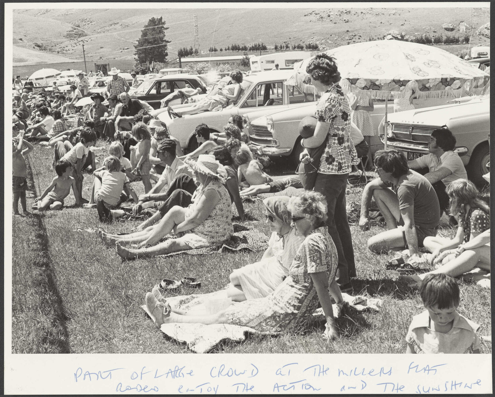 Part of large crowd at the Millers Flat Rodeo