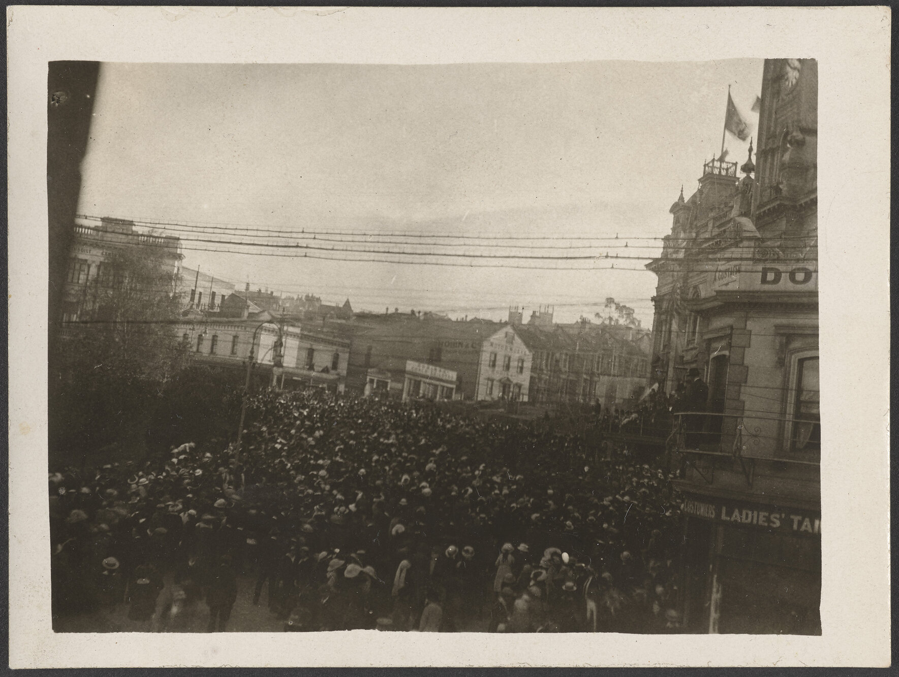 Large gathering, Octagon, Dunedin
