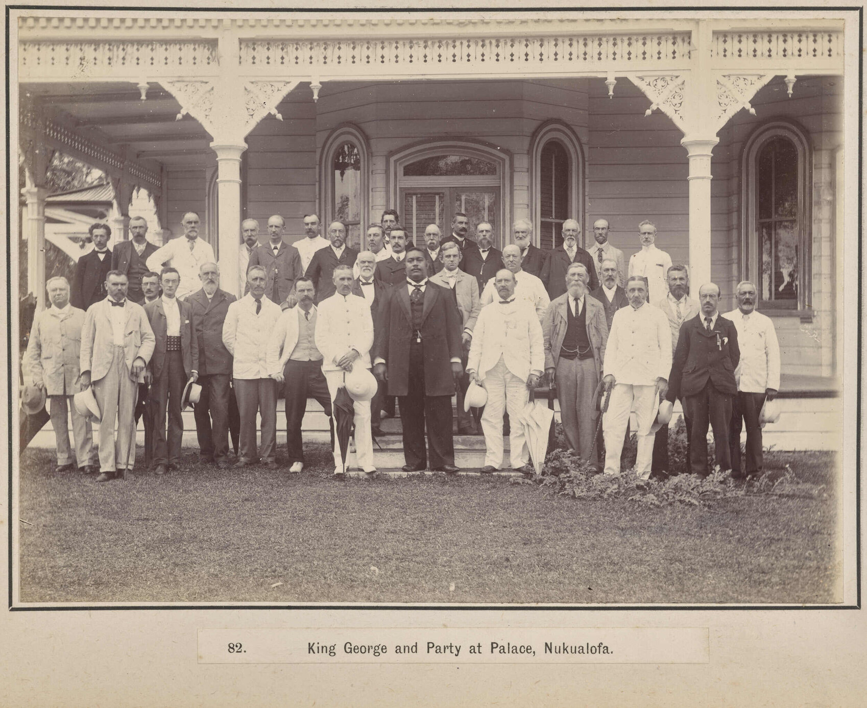 King George and Party at Palace, Nukualofa