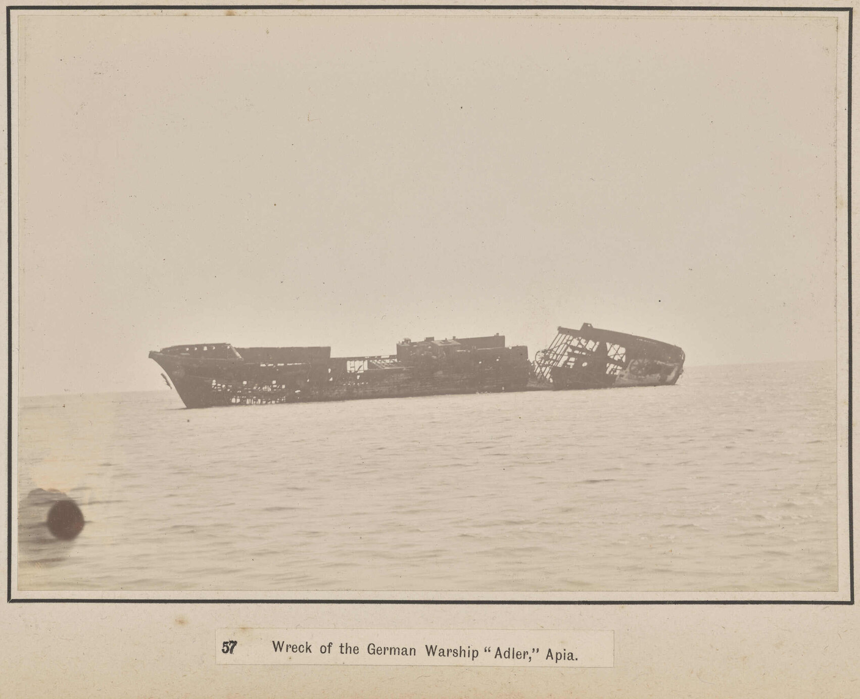 Wreck of the German Warship 'Adler,' Apia