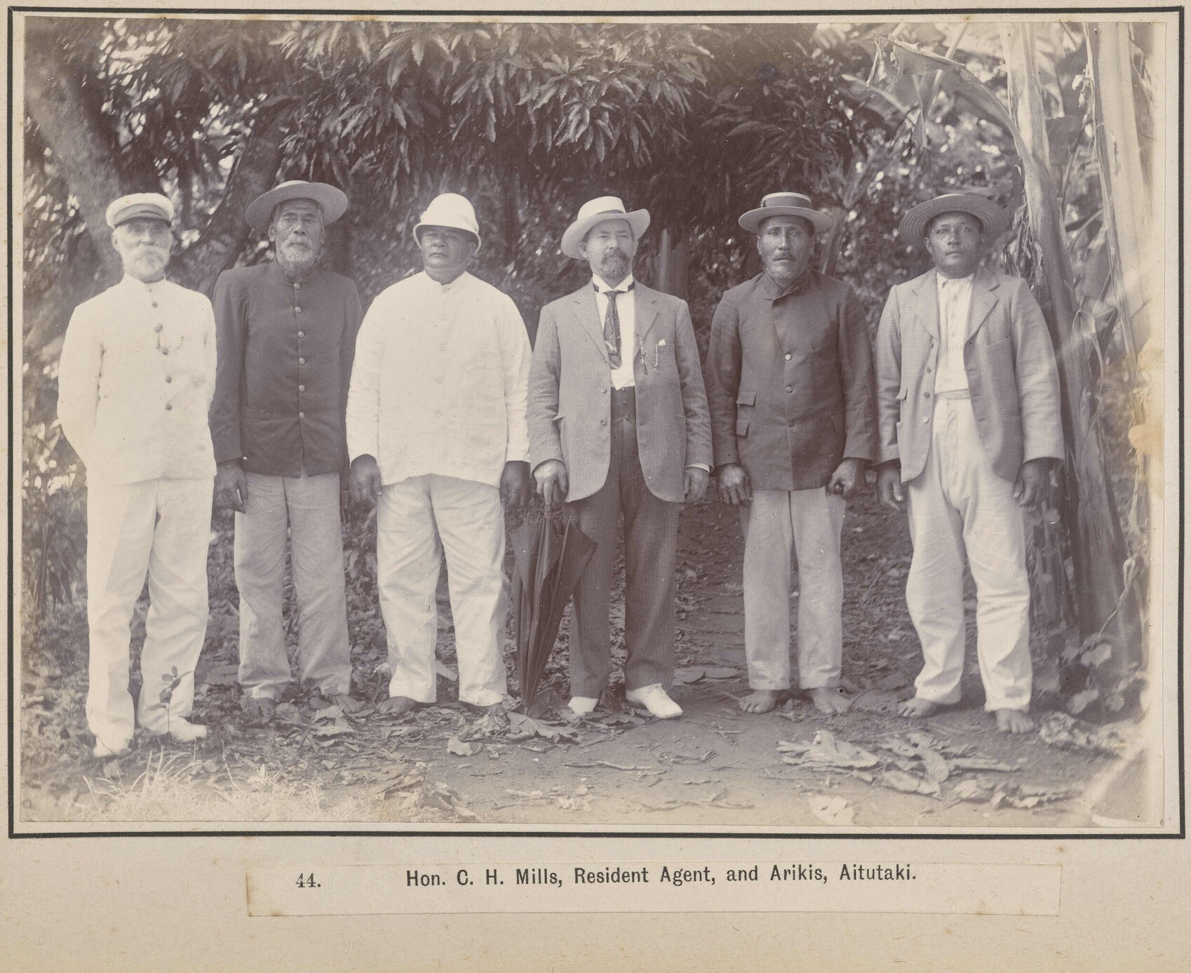 Hon. C.H. Mills, Resident Agent, and Arikis, Aitutaki