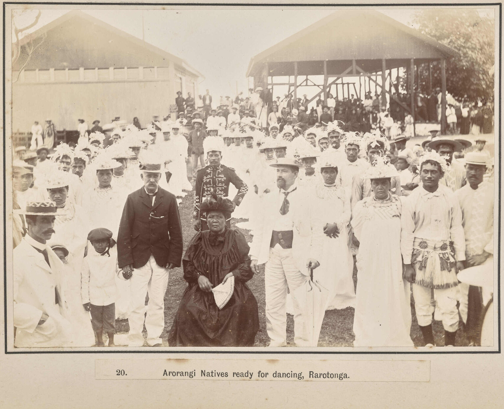 Arorangi Natives ready for dancing, Rarotonga