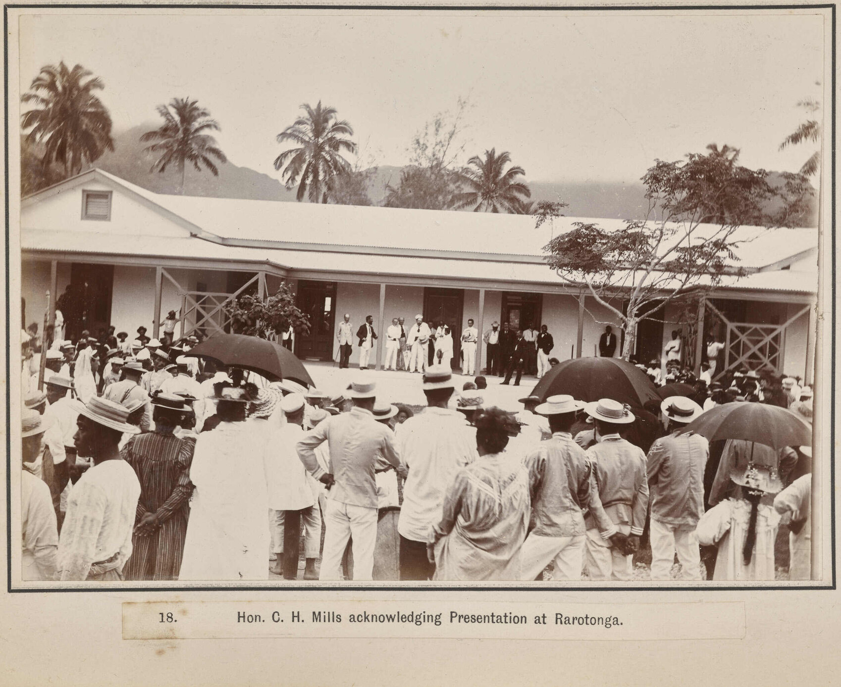 Hon. C.H. Mills acknowledging Presentation at Rarotonga