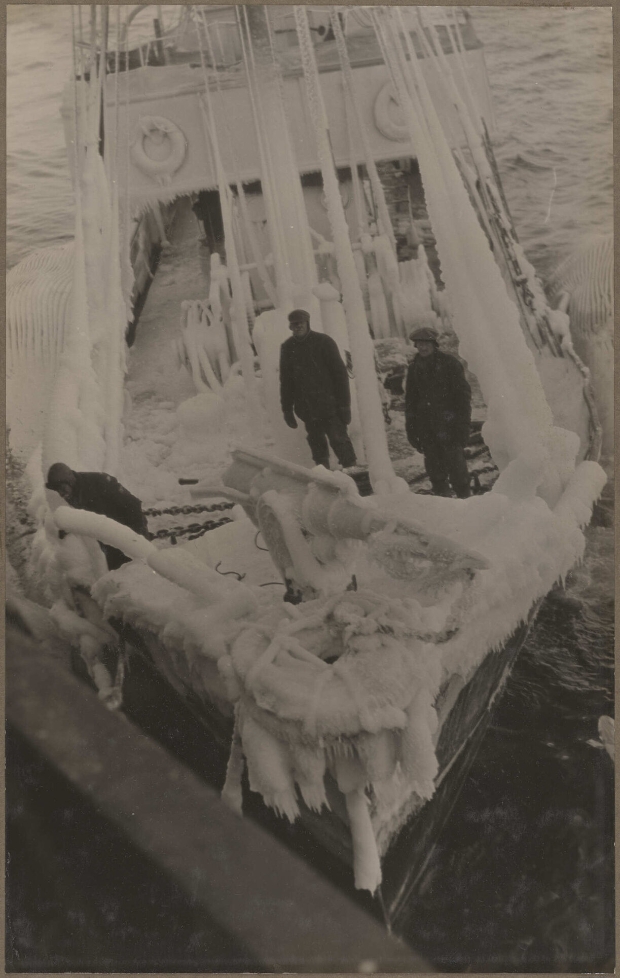 Ice-encrusted whale-catcher