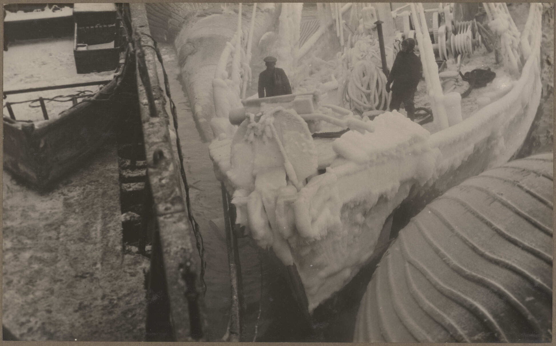Ice-encrusted whale-catcher